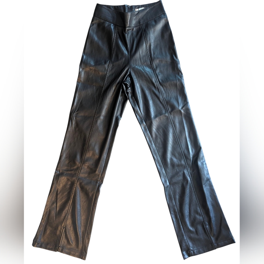 NEW‎ Band Of The Free Size XS Black Faux Leather Pants Wide Leg Lined